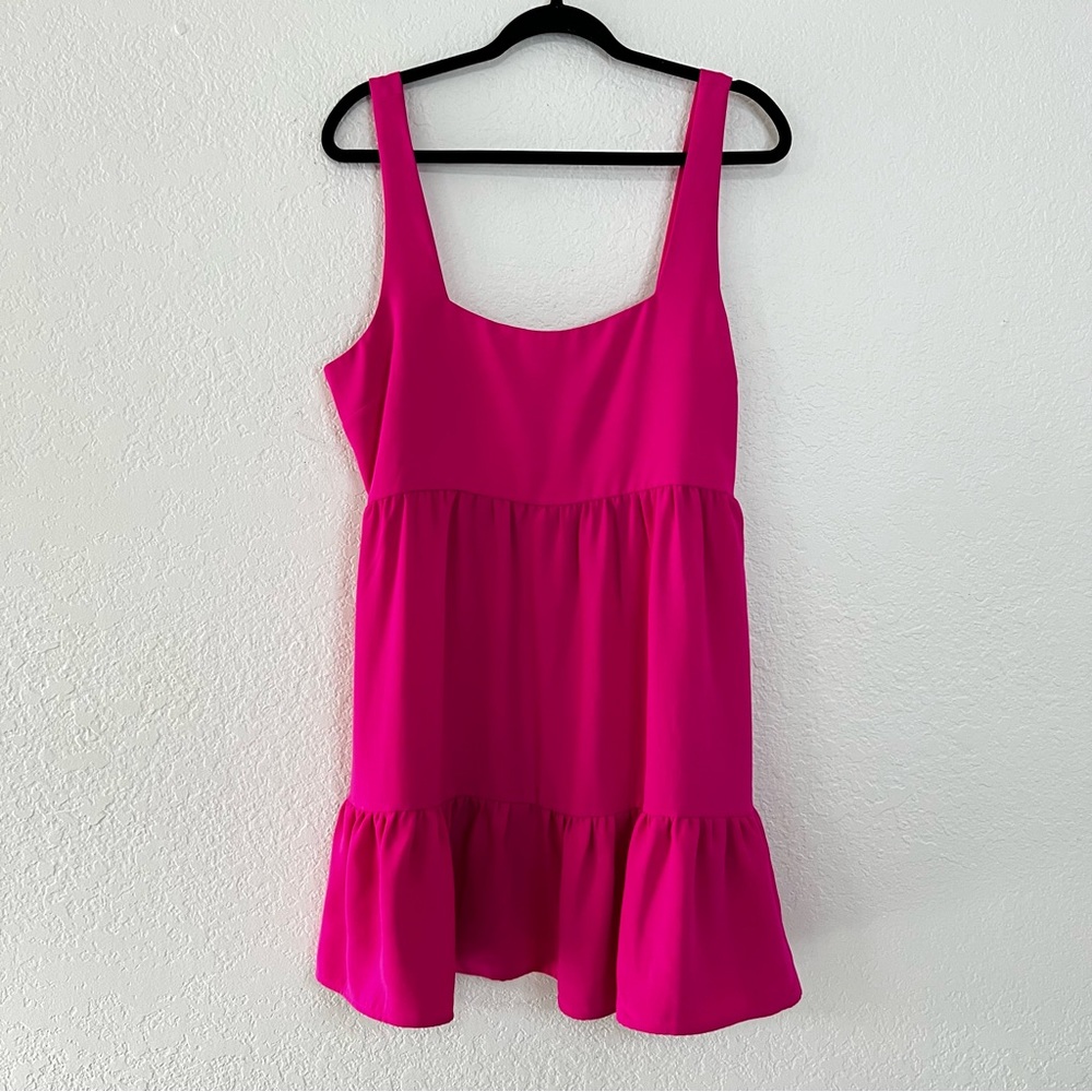 NWT Aqua Hot Pink Mini Babydoll Sexy Dress Beach Summer Women’s Size‎ Large
